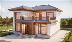 中式自建房别墅SU模型(ID105306)