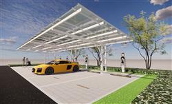 新能源充电桩停车棚SU模型