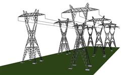 电力电网电塔SU模型