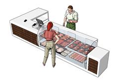 猪肉展柜SU模型