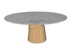 岩板圆桌餐桌SU模型