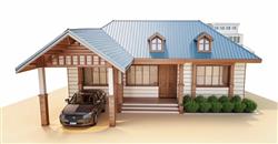 双坡房屋住宅SU模型