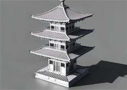中式舍利塔古建筑SU模型