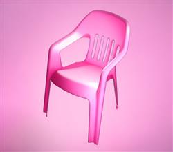 高背扶手椅塑料椅SU模型