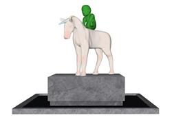 骑马雕塑的工艺品SKP模型(ID125909)