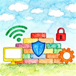 水彩画：筑牢网络安全‘防火墙’