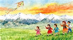 水彩画:情暖天山 建功奋进!