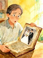 水彩画:多年前拍的婚纱照打开发现是别人