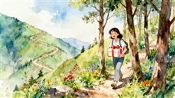 水彩画:女子参加闺蜜婚礼翻山越岭连闯多关