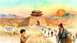 水彩画:“告诉王维 西出阳关全是人”