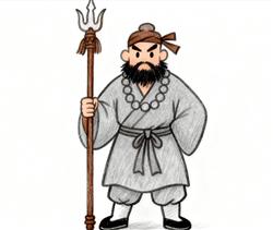 简笔画:水浒鲁智深人物