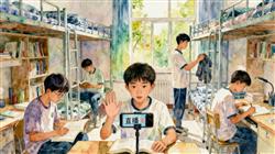 水彩画:别让大学宿舍变成直播秀场