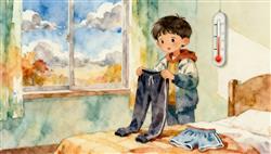 水彩画:北方秋裤穿了脱脱了穿？