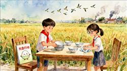 水彩画:中国孩子如何守住每一粒米