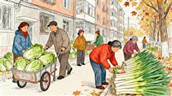 简笔画:东北人囤秋菜名场面