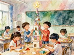 水彩画:向着宏伟目标接续奋进