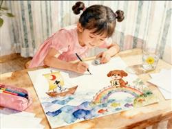 水彩画:萌娃手绘加密版《赠汪伦》