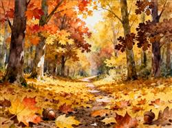 水彩画:秋季为何越来越短了？