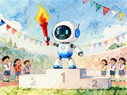 水彩画:“0号火炬手” 是它!雨树机器人