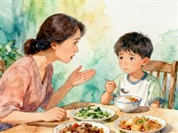 水彩画:无意说的这些话可能是孩子自卑源头