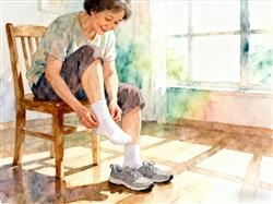 水彩画:知“足”常乐 糖友的鞋袜要穿对