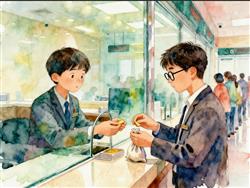 水彩画:男子急需用钱一次只卖一小截黄金