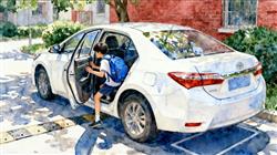 水彩画:开车门不能一推了之，如何避免开门杀？