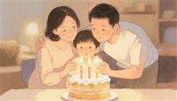 水彩画:特别的缘分，一家三口竟是同一天生日