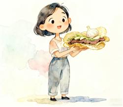 水彩画:猪肝薯片生蒜混搭 ，“肝脆蒜了”爆火