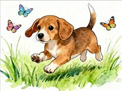 简笔画: 小狗儿童画