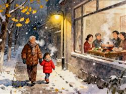 水彩画:立冬做好这几件事很重要