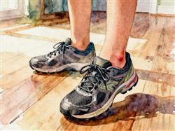 水彩画:孩子跟风买的碳板鞋或毁脚