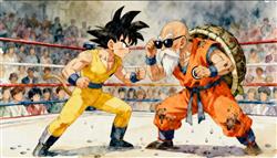 简笔画:孙悟天对战龟仙人