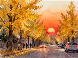 水彩画:满大街的银杏树为什么还是濒危物种？