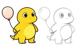 简笔画:画奶龙图片