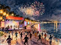 水彩画:湾区盛会!全民共享