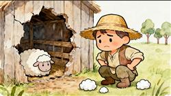 简笔画:故事亡羊补牢