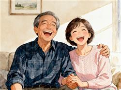 水彩画:爸妈笑了半小时才舍得寄过来