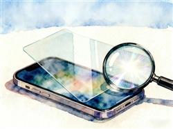 水彩画:手机贴的防窥膜其实很伤眼？