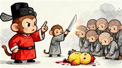 简笔画:杀鸡儆猴故事