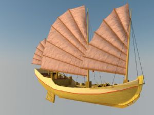 帆船木船船SU模型