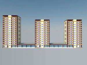 沿街商铺住宅高楼公寓建筑SU模型