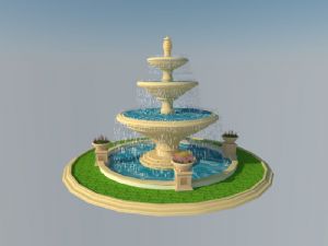 喷泉水景景观模型SU模型