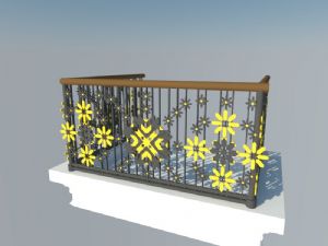 阳台护栏栏杆SU模型