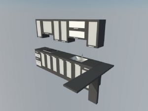 厨房橱柜SU模型