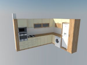 厨房橱柜洗衣机冰箱SU模型