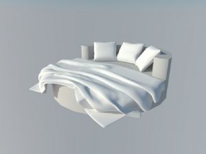圆床床铺家具SU模型
