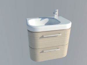 洗手台洗手池浴室柜SU模型