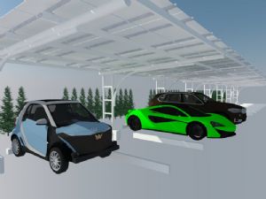 停车位车棚新能源SU模型