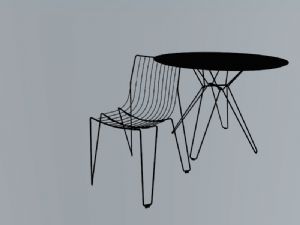 铁质桌子椅子SU模型